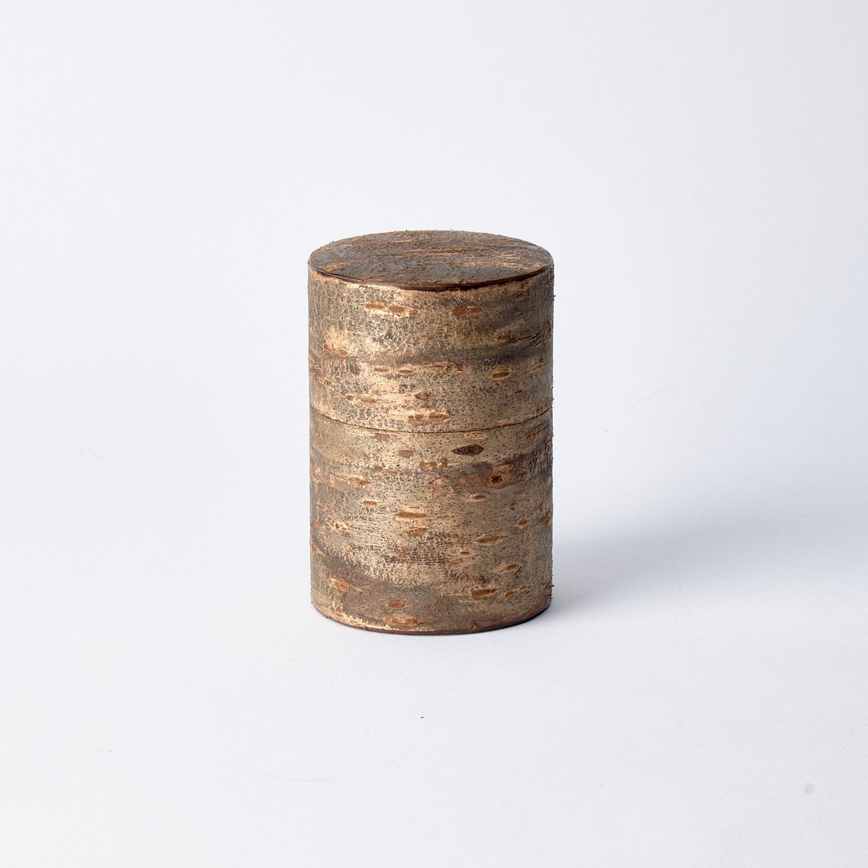 Yatsuyanagi Frosted Akita Cherry Bark Work Tea Canister - MUSUBI KILN - Quality Japanese Tableware and Gift