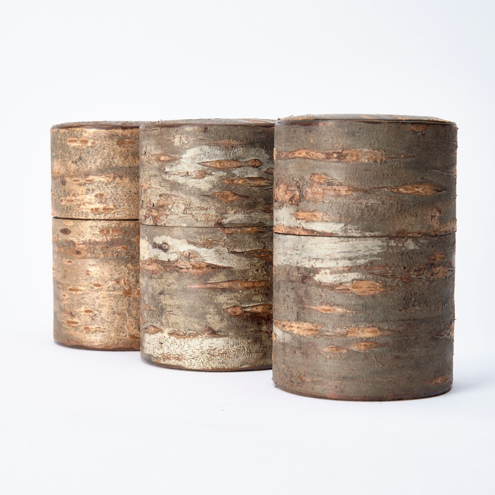 Yatsuyanagi Frosted Akita Cherry Bark Work Tea Canister - MUSUBI KILN - Quality Japanese Tableware and Gift