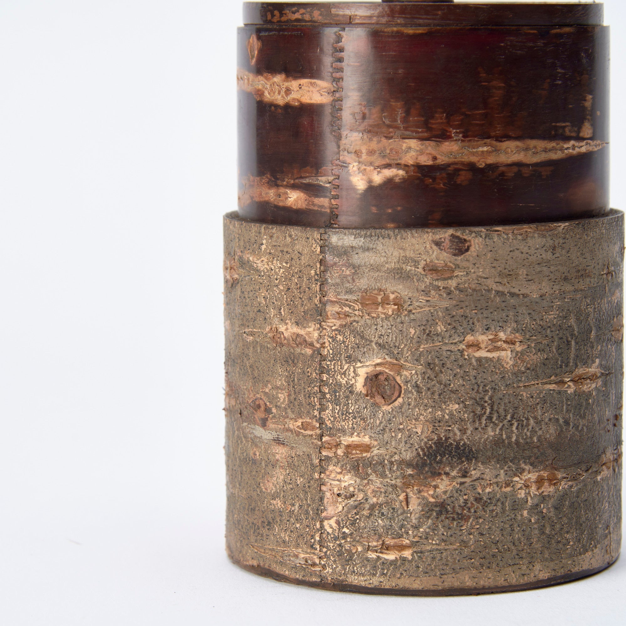 Yatsuyanagi Frosted Akita Cherry Bark Work Tea Canister - MUSUBI KILN - Quality Japanese Tableware and Gift