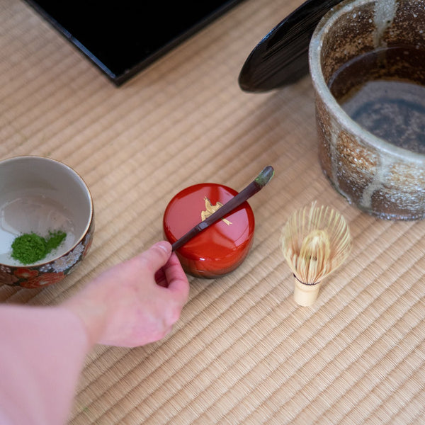 Yatsuyanagi Lacquered Akita Cherry Bark Work Chashaku Tea Scoop - MUSUBI KILN - Quality Japanese Tableware and Gift