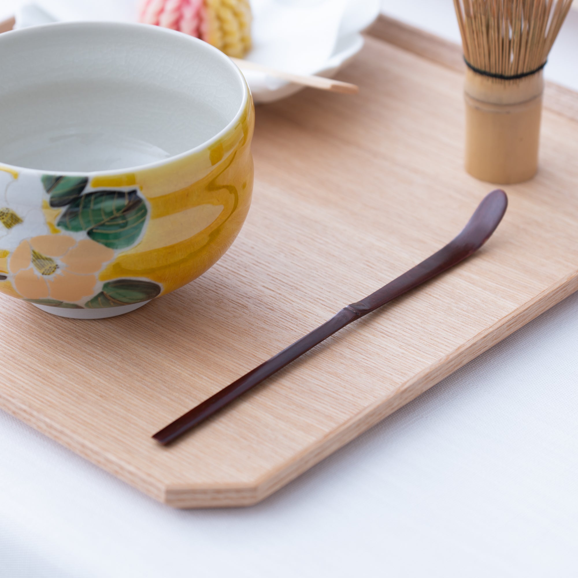 Yatsuyanagi Lacquered Akita Cherry Bark Work Chashaku Tea Scoop - MUSUBI KILN - Quality Japanese Tableware and Gift