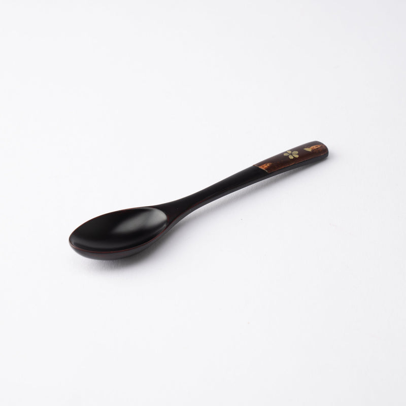 Yatsuyanagi Lacquered Akita Cherry Bark Work Wooden Dessert Spoon - MUSUBI KILN - Quality Japanese Tableware and Gift