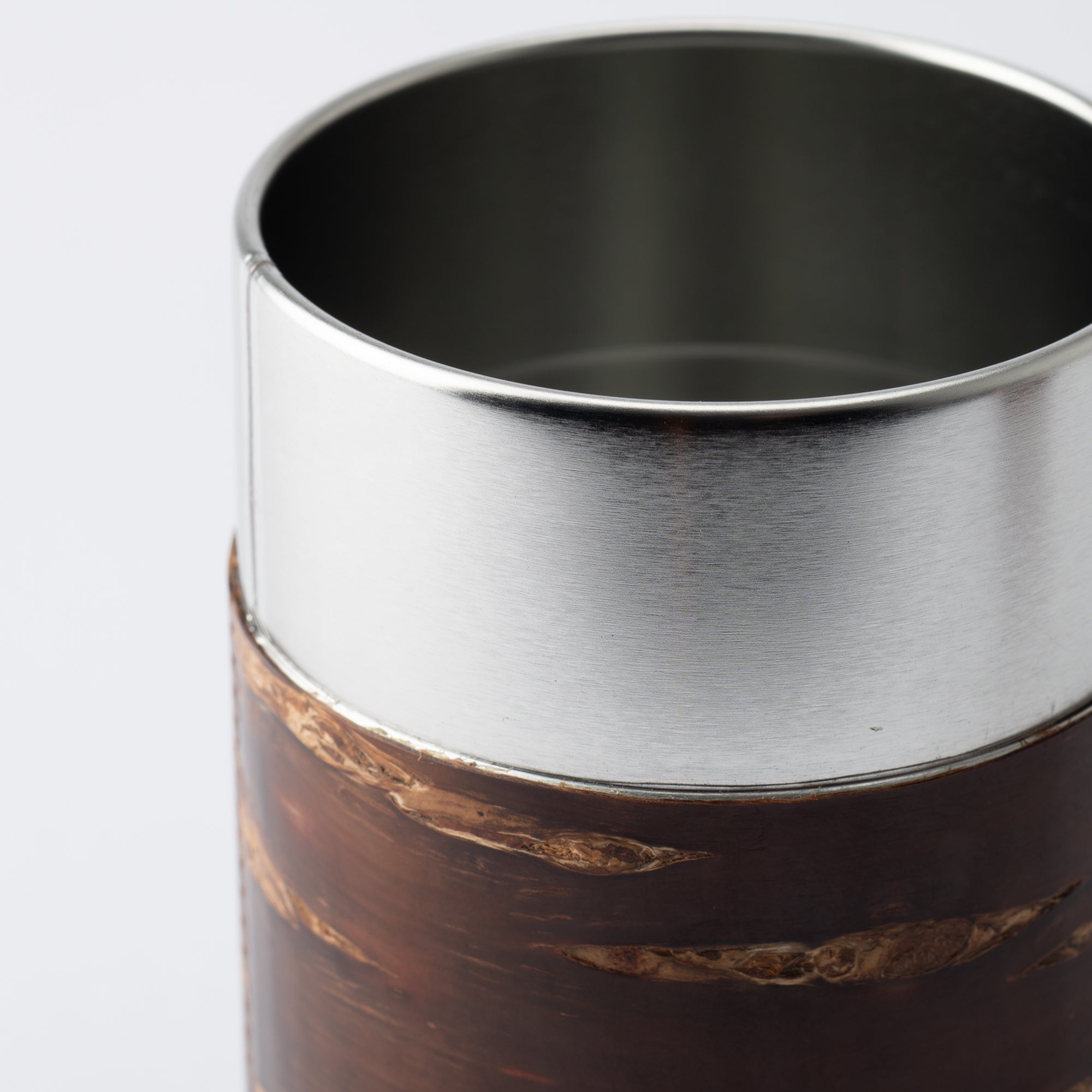 Yatsuyanagi Long Akita Cherry Bark Work Tea Canister - MUSUBI KILN - Quality Japanese Tableware and Gift