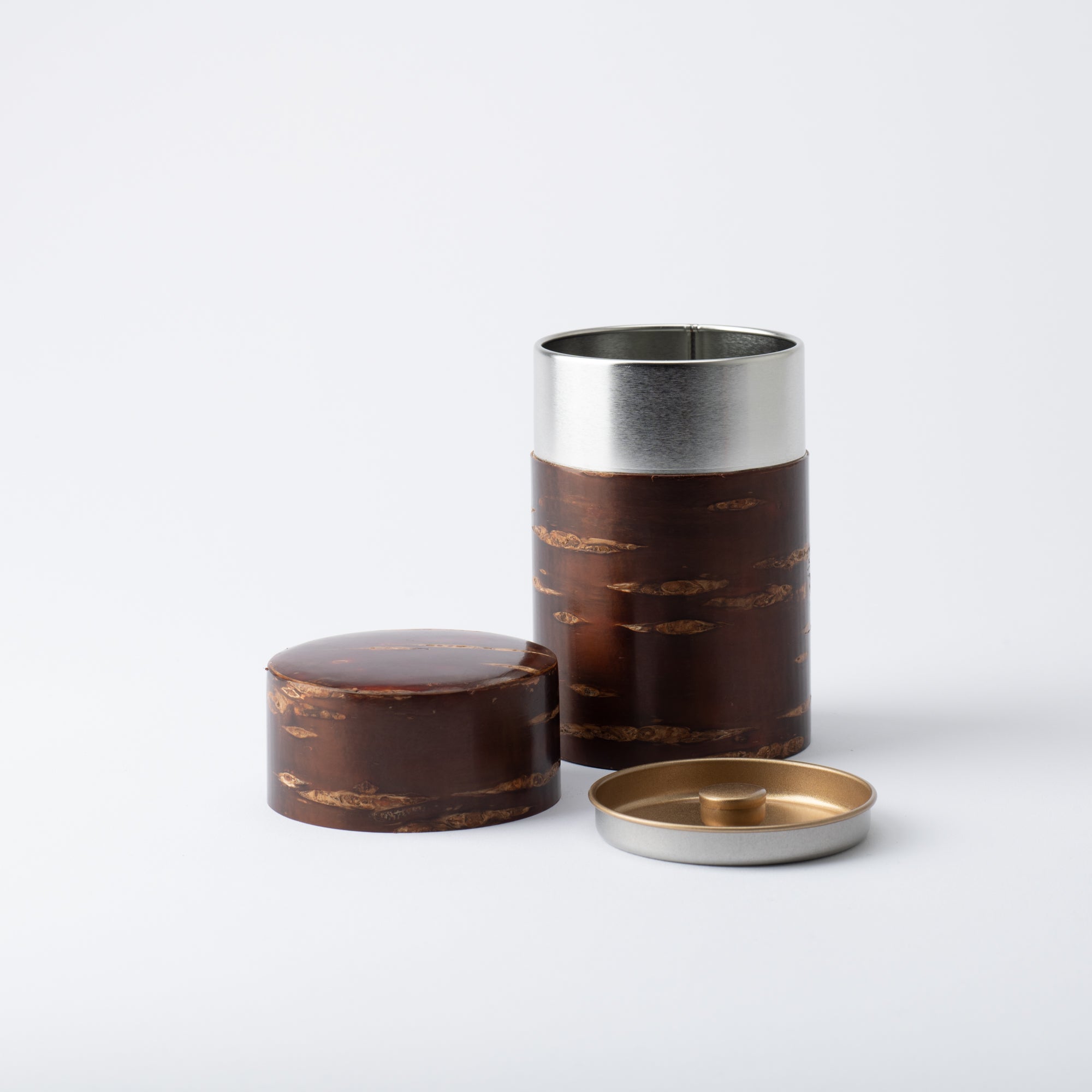 Yatsuyanagi Long Akita Cherry Bark Work Tea Canister - MUSUBI KILN - Quality Japanese Tableware and Gift