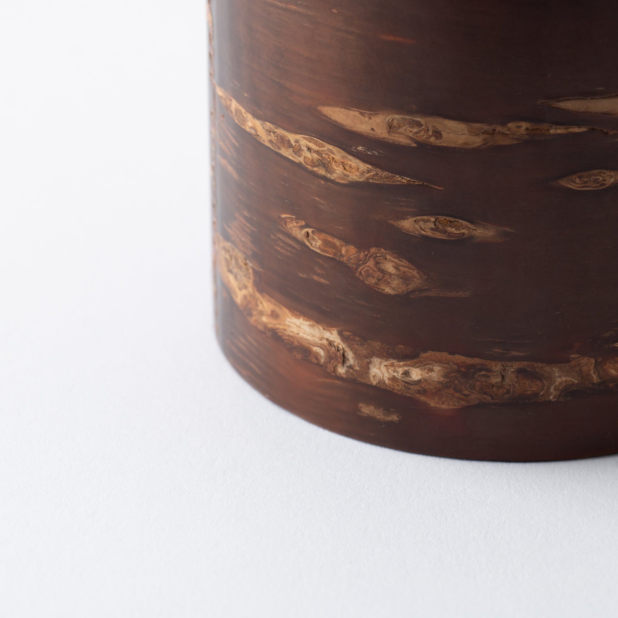 Yatsuyanagi Long Akita Cherry Bark Work Tea Canister - MUSUBI KILN - Quality Japanese Tableware and Gift