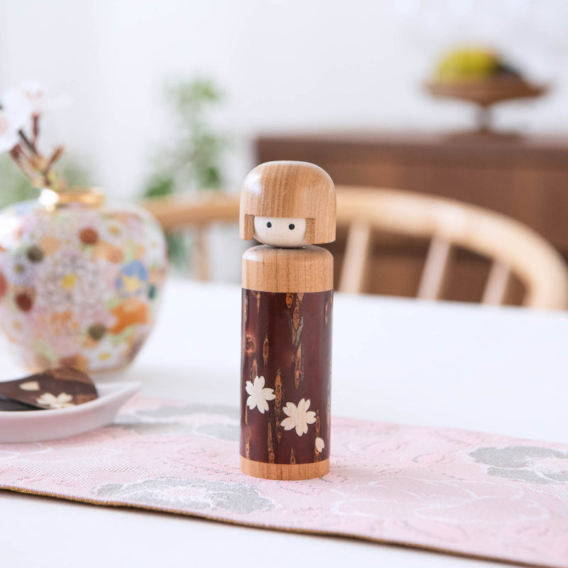 Yatsuyanagi Sakura Akita Cherry Bark Work Kokeshi - MUSUBI KILN - Quality Japanese Tableware and Gift