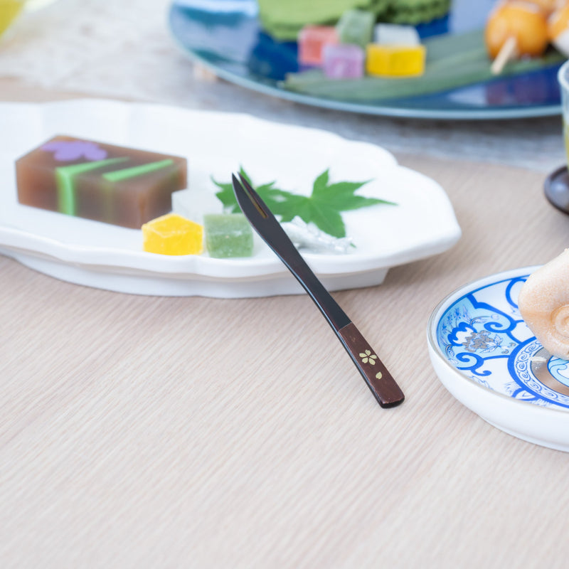 Yatsuyanagi Sakura Akita Cherry Bark Work Lacquered Fork - MUSUBI KILN - Quality Japanese Tableware and Gift