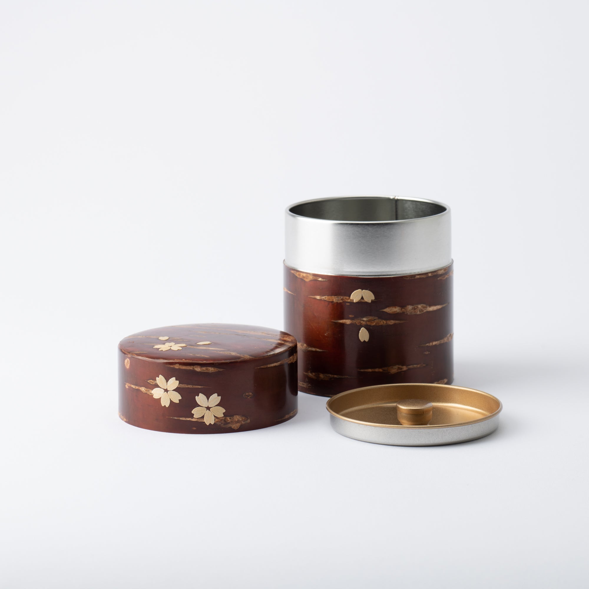 Yatsuyanagi Sakura Akita Cherry Bark Work Tea Canister - MUSUBI KILN - Quality Japanese Tableware and Gift