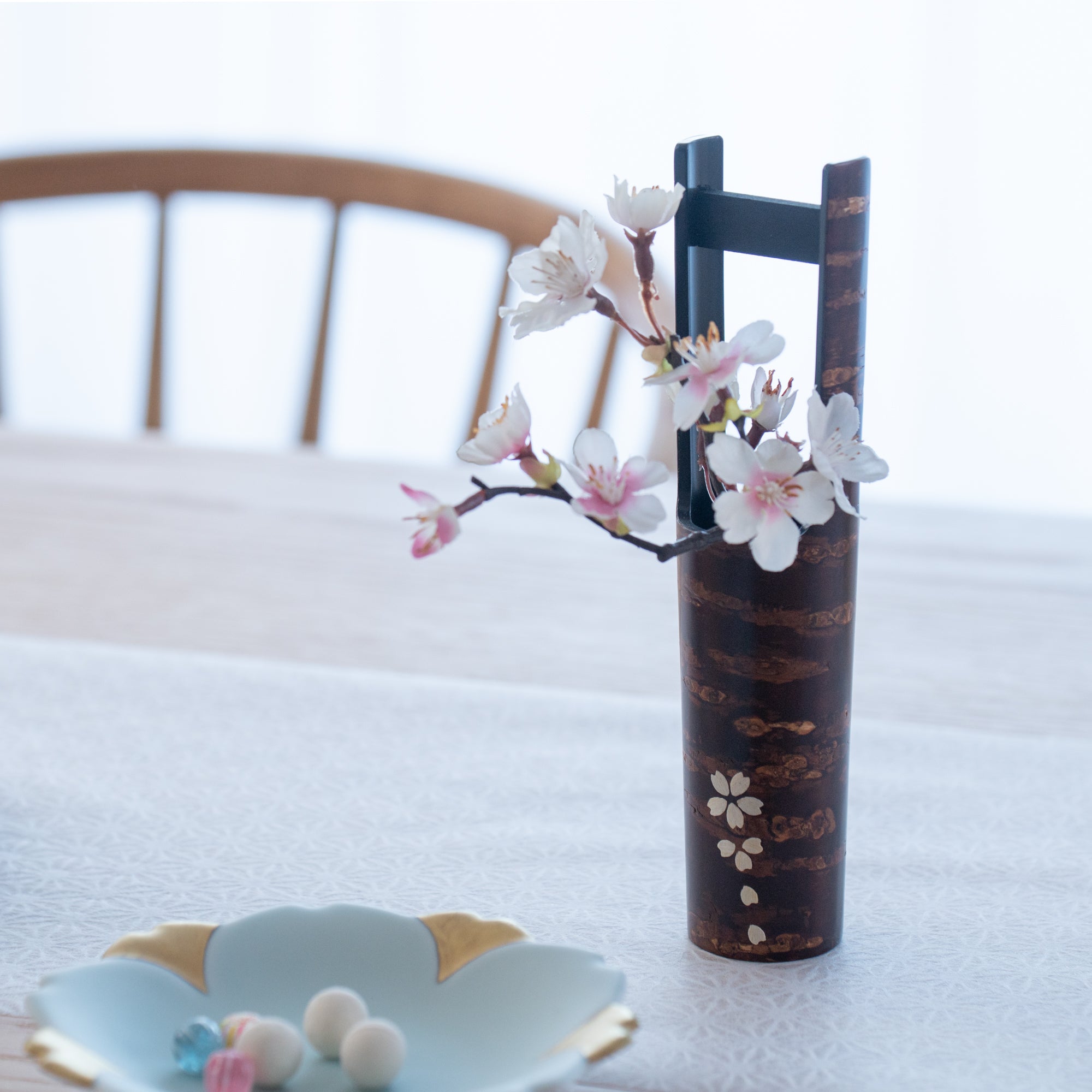 Yatsuyanagi Sakura Pail Akita Cherry Bark Work Single - Flower Vase - MUSUBI KILN - Quality Japanese Tableware and Gift