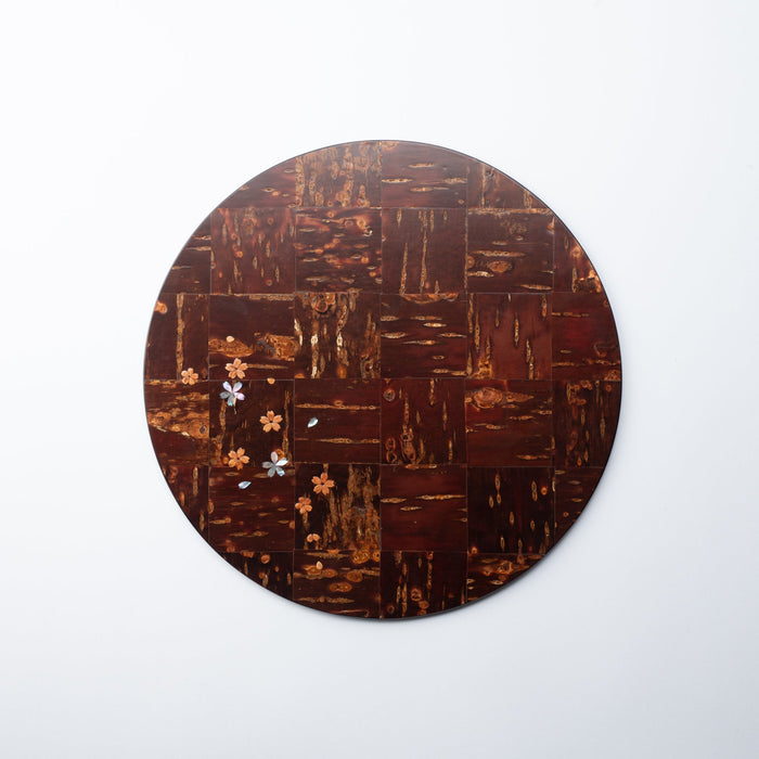 Shell Inlay Checkered Pattern Platter