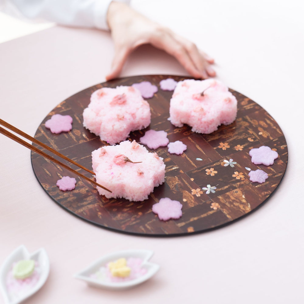 Shell Inlay Checkered Pattern Platter