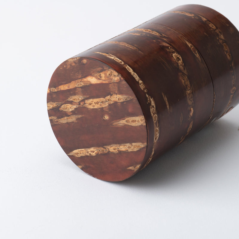 Yatsuyanagi Shell Inlay Original Akita Cherry Bark Work Tea Canister - MUSUBI KILN - Quality Japanese Tableware and Gift