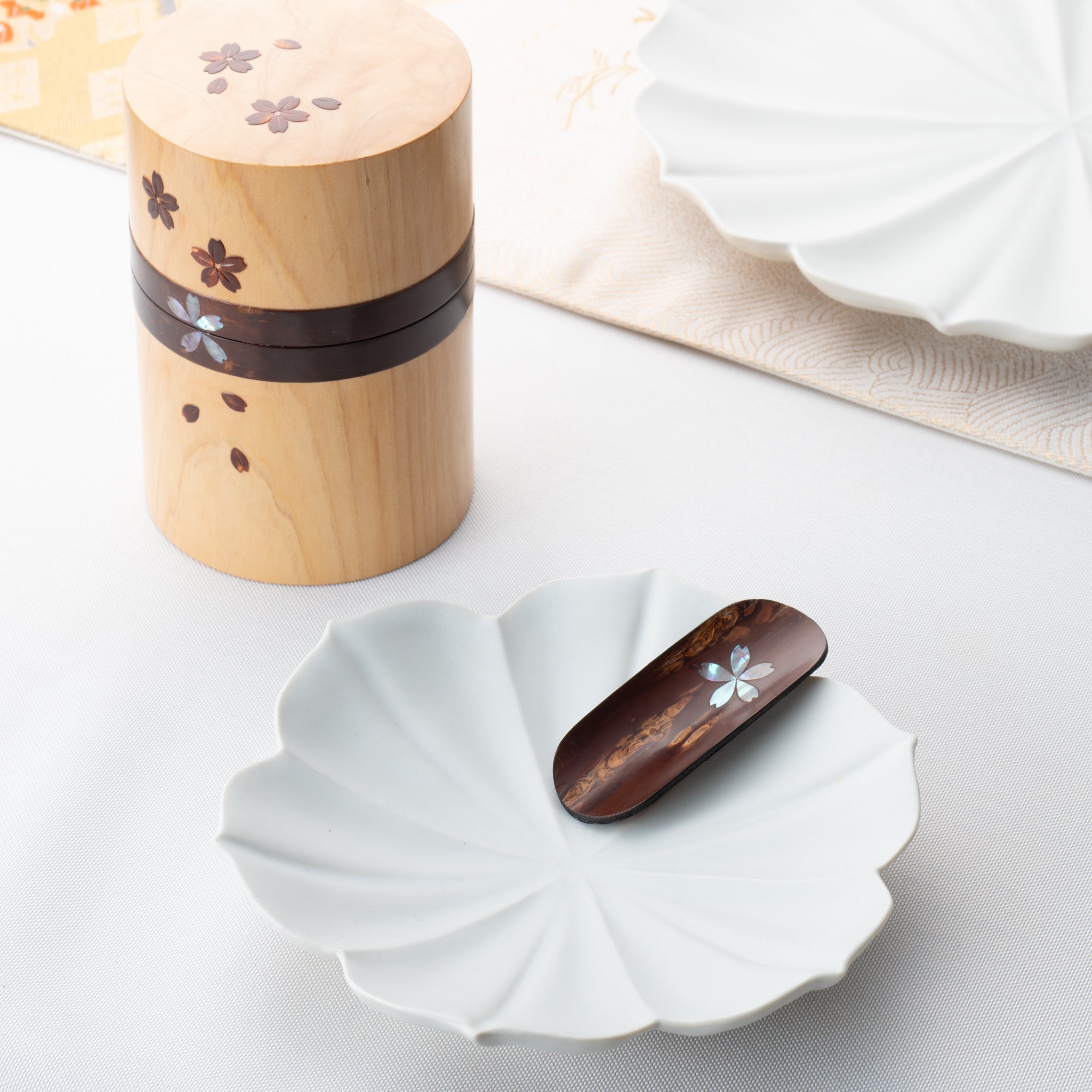 Yatsuyanagi Shell Inlay Sakura Akita Cherry Bark Work Chasaji Teaspoon - MUSUBI KILN - Quality Japanese Tableware and Gift