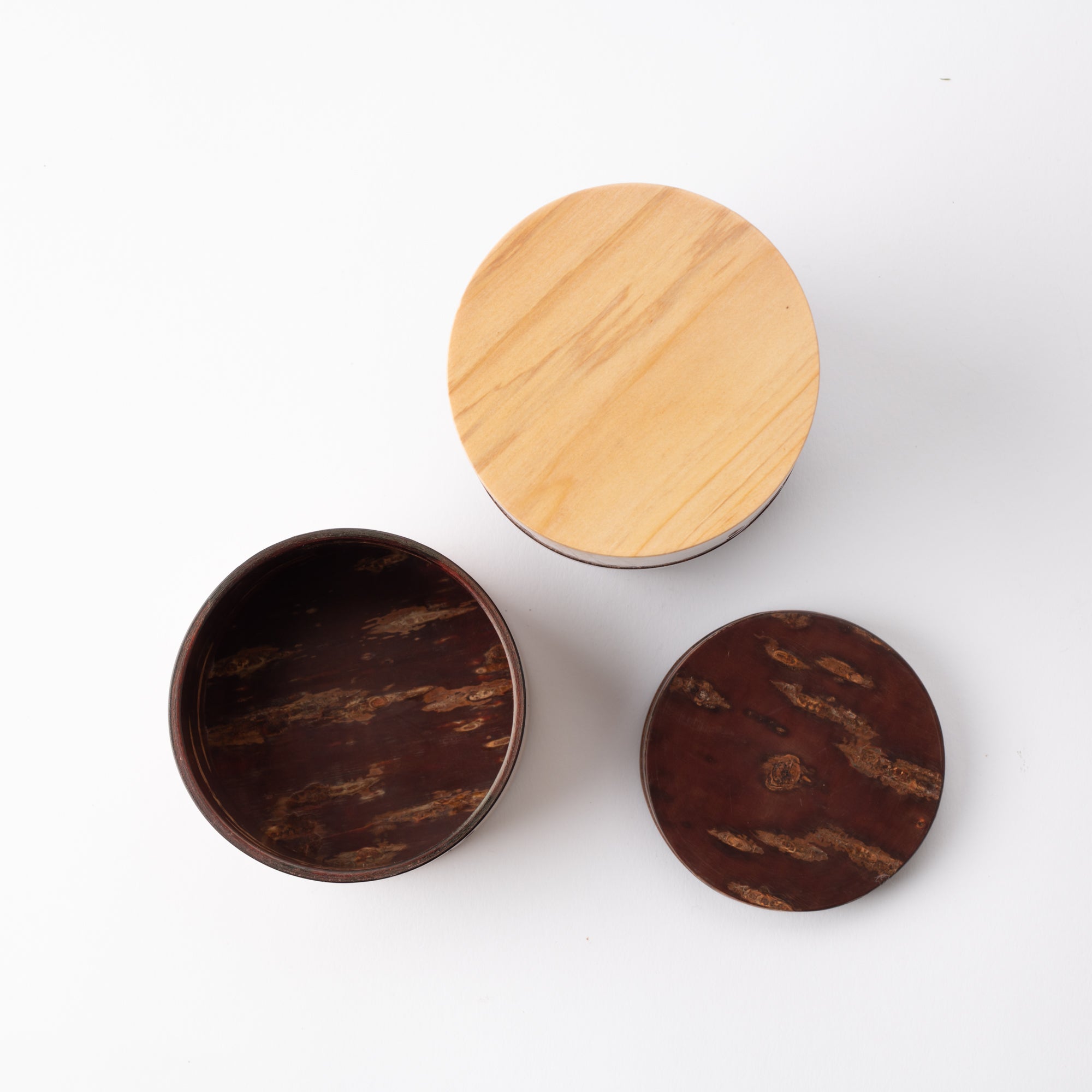 Yatsuyanagi Shell Inlay Sakura and Cypress Akita Cherry Bark Work Tea Canister - MUSUBI KILN - Quality Japanese Tableware and Gift