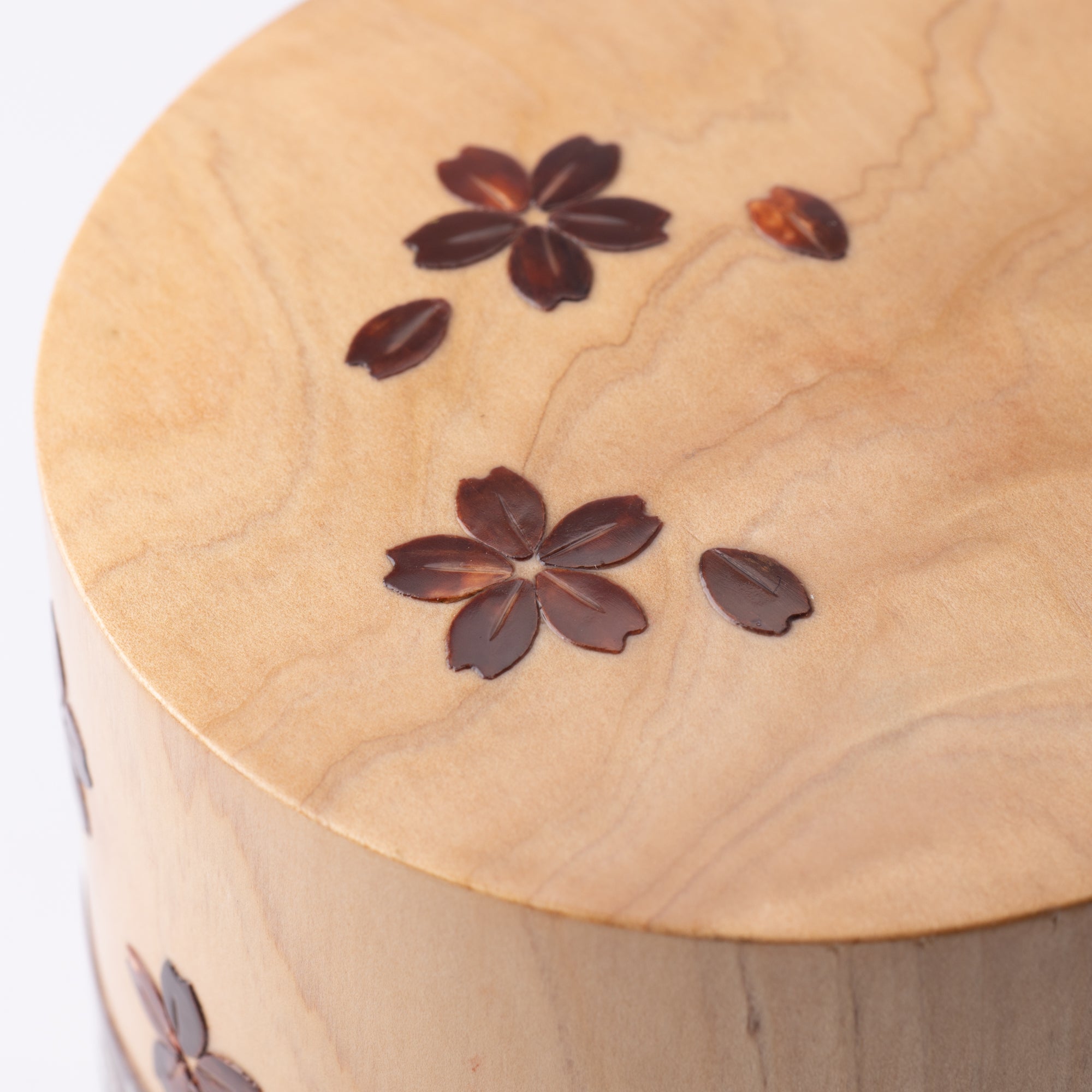 Yatsuyanagi Shell Inlay Sakura and Cypress Akita Cherry Bark Work Tea Canister - MUSUBI KILN - Quality Japanese Tableware and Gift