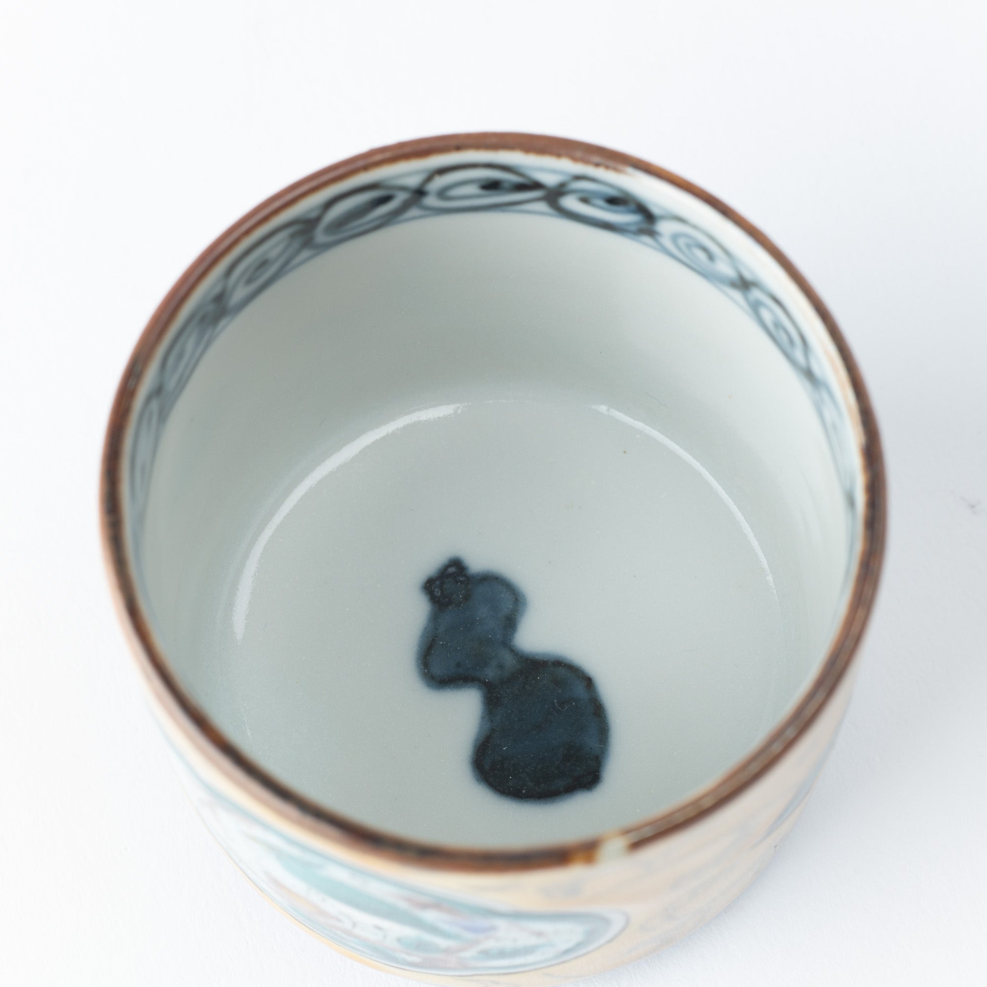 Yellow Ko - Kutani Bird and Branch Kutani Guinomi Sake Cup - MUSUBI KILN - Quality Japanese Tableware and Gift