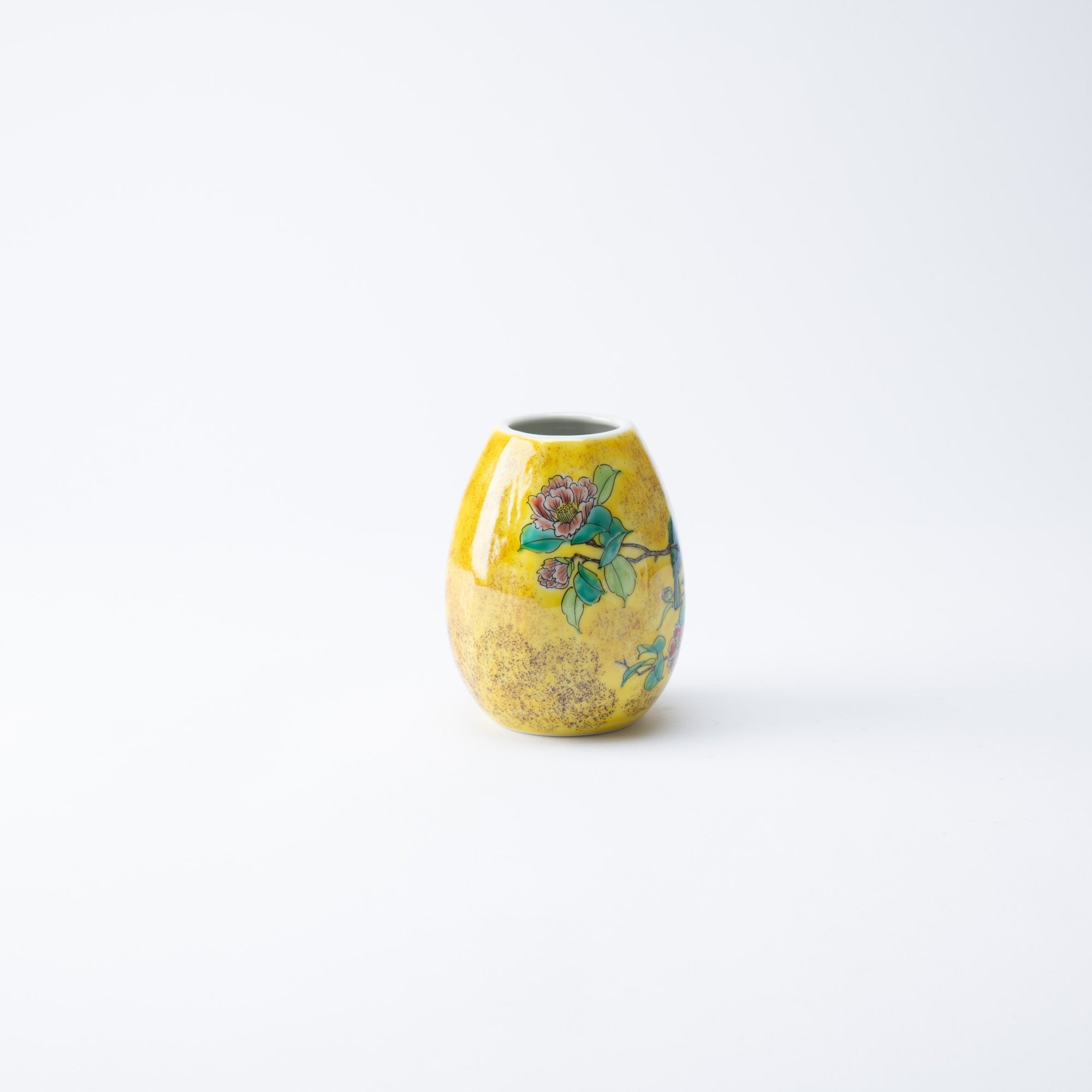 Yoshidaya Flower and Bird Kutani Japanese Flower Vase - MUSUBI KILN - Quality Japanese Tableware and Gift