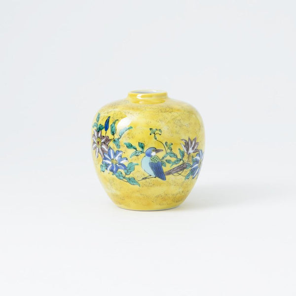 Yoshidaya Flower and Bird Kutani Japanese Flower Vase - MUSUBI KILN - Quality Japanese Tableware and Gift