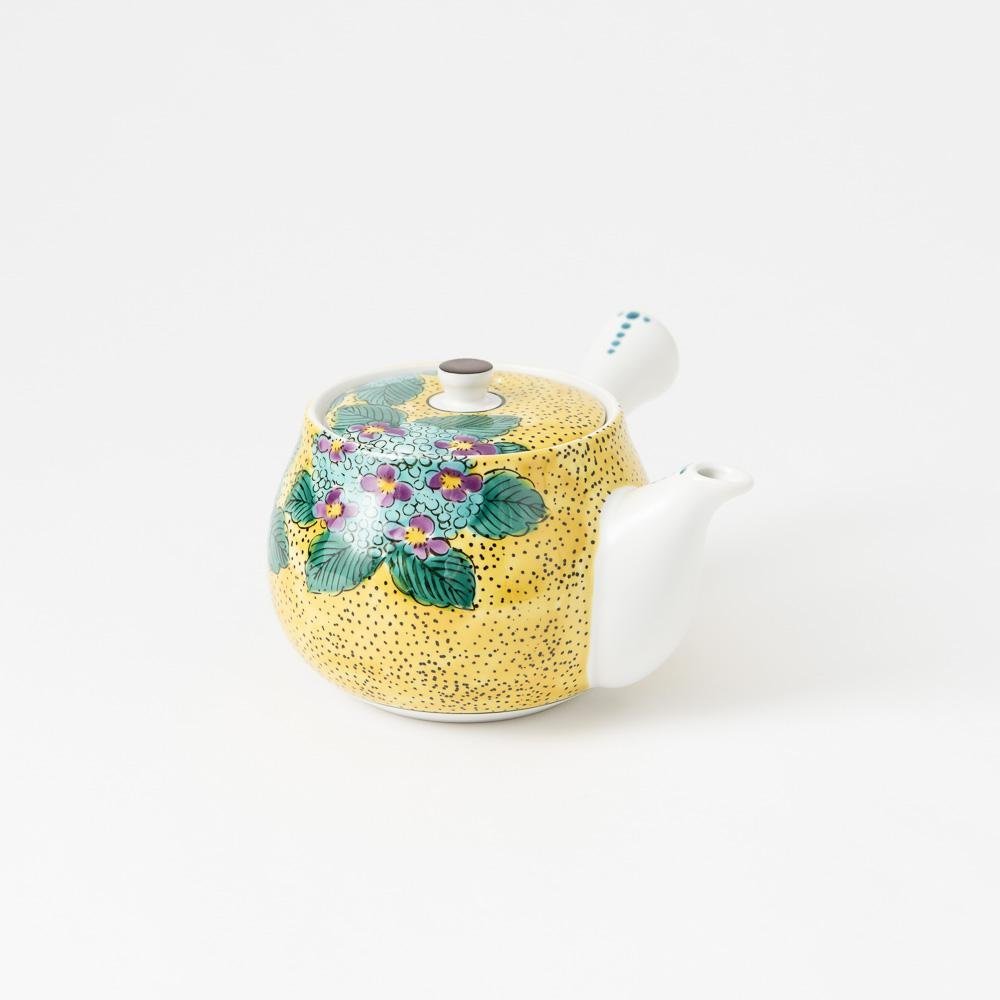 Yoshidaya Hydrangea Kutani Japanese Teapot Set - MUSUBI KILN - Quality Japanese Tableware and Gift