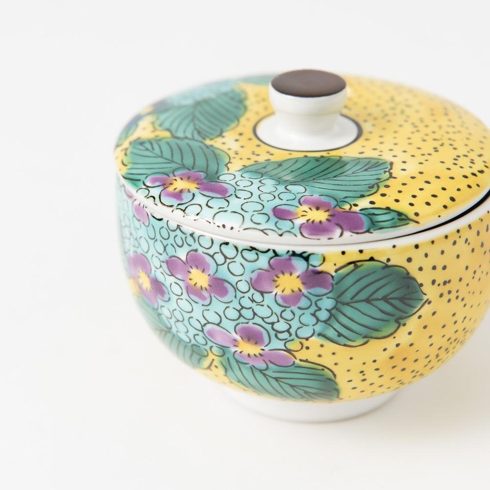 Yoshidaya Hydrangea Kutani Japanese Teapot Set - MUSUBI KILN - Quality Japanese Tableware and Gift