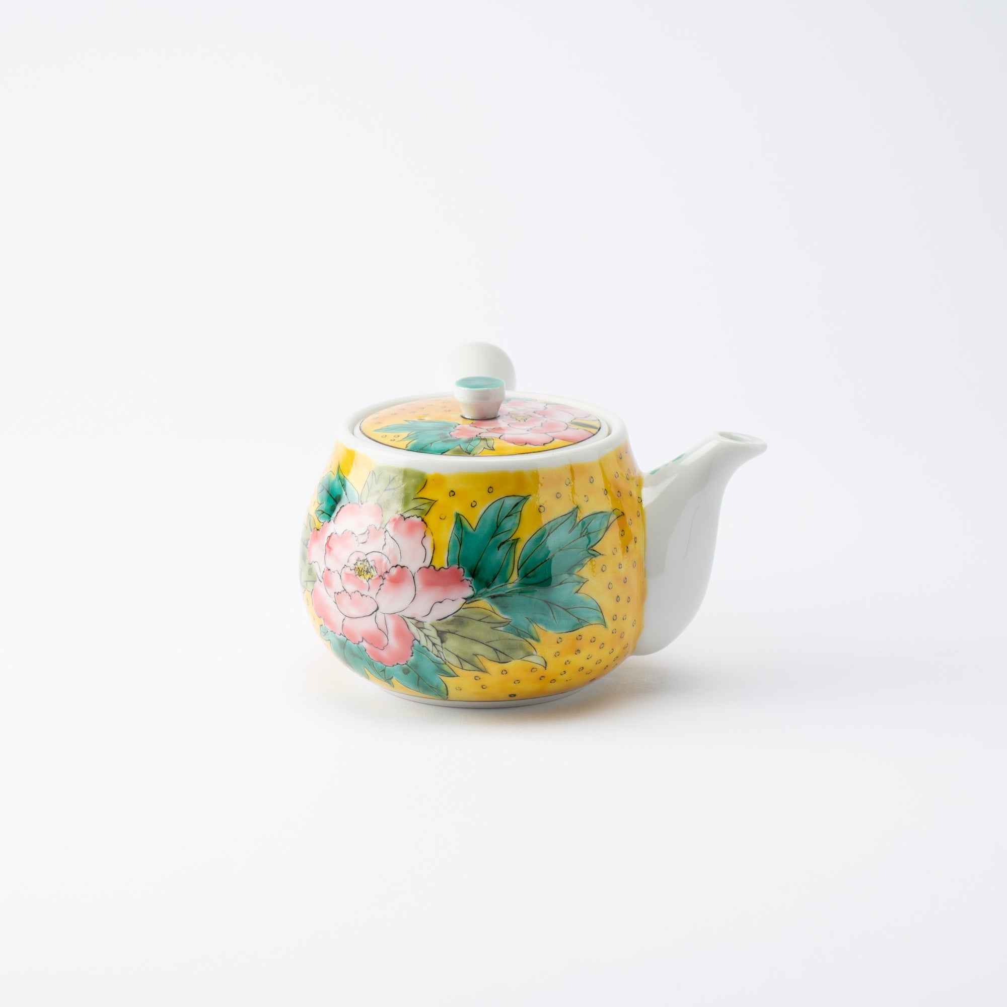 Yoshidaya Peony Kutani Japanese Teapot Set - MUSUBI KILN - Quality Japanese Tableware and Gift