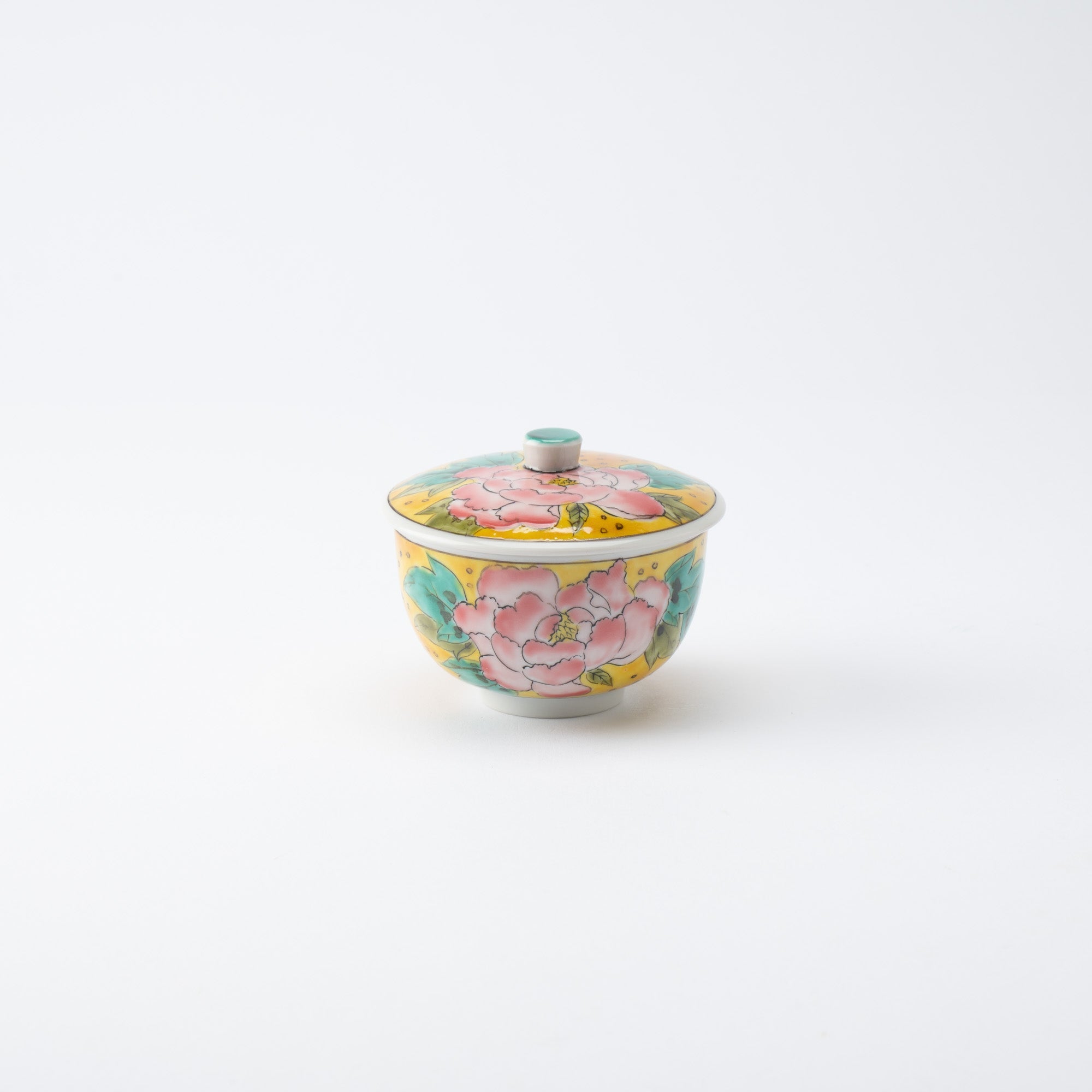 Yoshidaya Peony Kutani Japanese Teapot Set - MUSUBI KILN - Quality Japanese Tableware and Gift