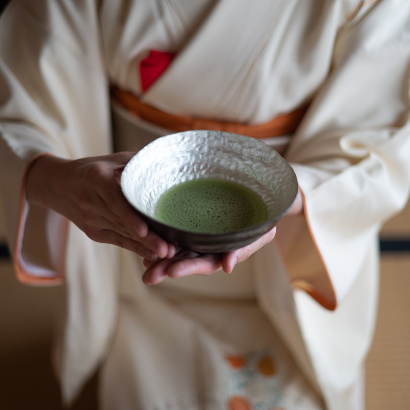 Yoshita Kasho Glass Silver Matcha Bowl Chawan - MUSUBI KILN - Quality Japanese Tableware and Gift