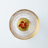 Yoshita Kasho Goldfish Maki - e Glass Sake Cup - MUSUBI KILN - Quality Japanese Tableware and Gift