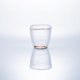 Yoshita Kasho Hokusai Red Fuji Maki - e Glass Sake Cup - MUSUBI KILN - Quality Japanese Tableware and Gift