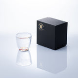 Yoshita Kasho Hokusai Red Fuji Maki - e Glass Sake Cup - MUSUBI KILN - Quality Japanese Tableware and Gift