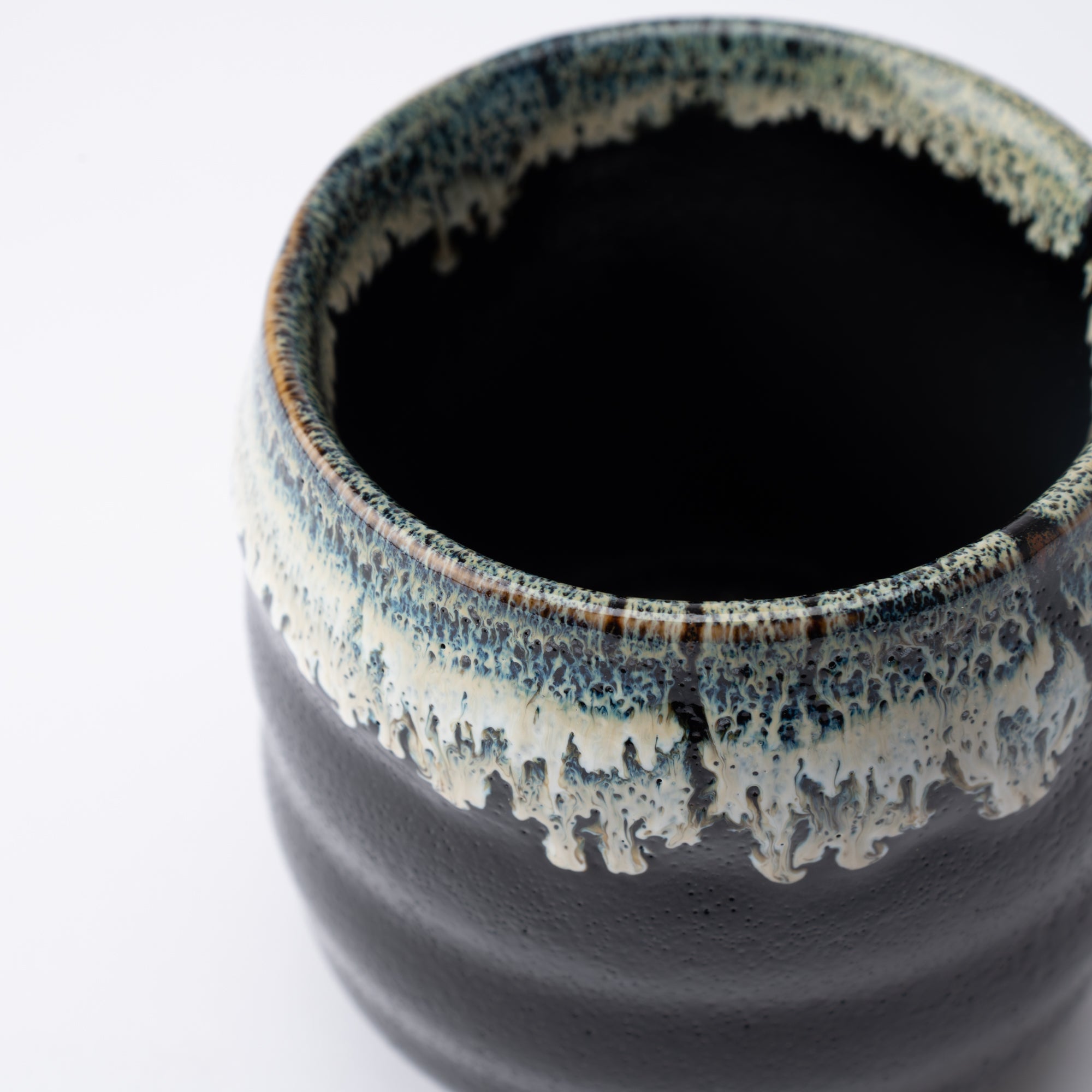 Yuzu Tenmoku Mino Ware Yunomi Japanese Teacup - MUSUBI KILN - Quality Japanese Tableware and Gift