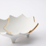 Zuiho Kiln Two Maple Leaves Three - footed Delicacy Small Bowl - MUSUBI KILN - Quality Japanese Tableware and Gift