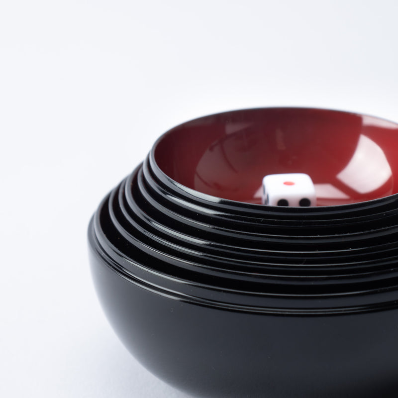 Sakura Maki-e Echizen Lacquerware Stacked Sake Cup Set With Dice