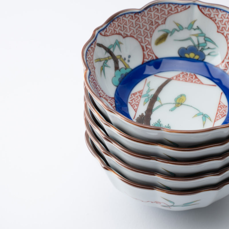 Arita Porcelain Lab Yazaemon Flower and Bird Kobachi Bowl