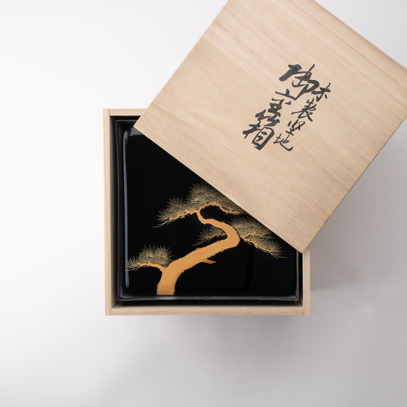 Pine Bamboo and Plum Echizen Lacquerware Three Tiers Jubako Bento Box