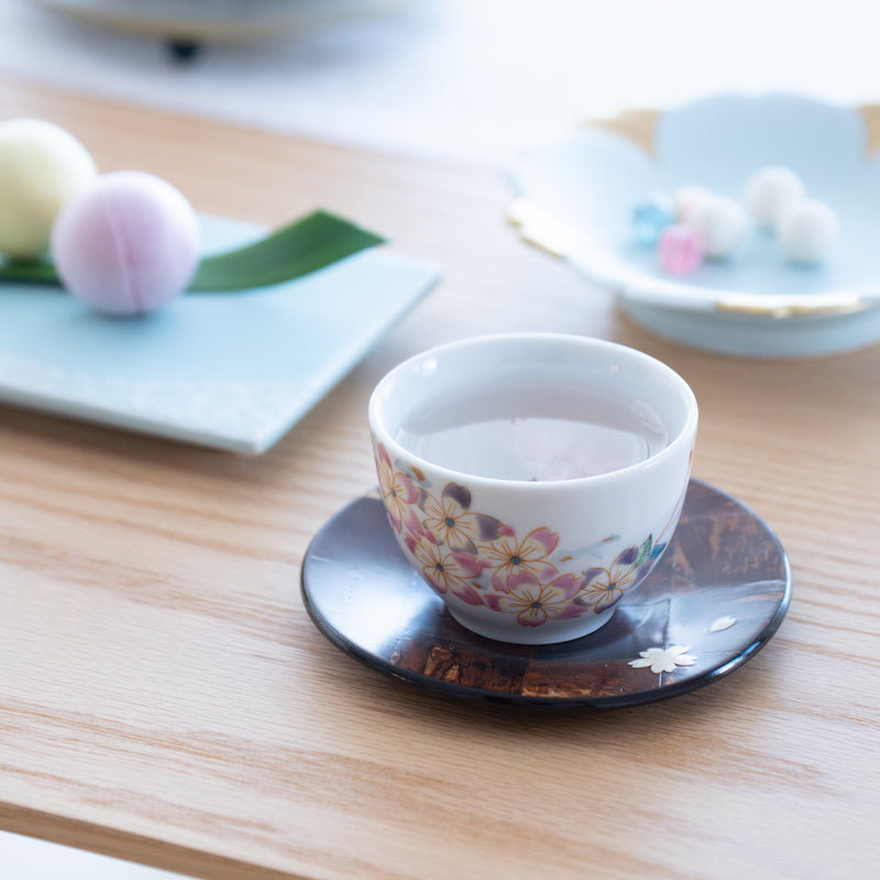 Sakura Kutani Houhin Japanese Teapot Set with 2 Teacups