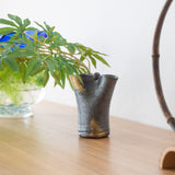 Black and Gold Shigaraki Ware Small Flower Vase