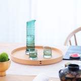 Hirota Green Bamboo 3-Piece Edo Glass Sake Set