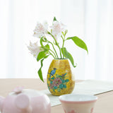Yoshidaya Flower and Bird Kutani Japanese Flower Vase