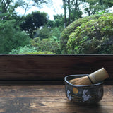 Golden Moon and Rabbit Kutani Matcha Bowl Chawan - MUSUBI KILN - Handmade Japanese Tableware and Japanese Dinnerware