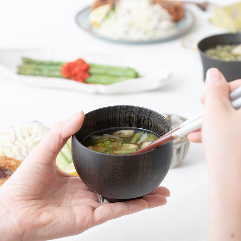Gatomikio TSUMUGI MARIGATA Yamanaka Lacquerware Miso Soup Bowl