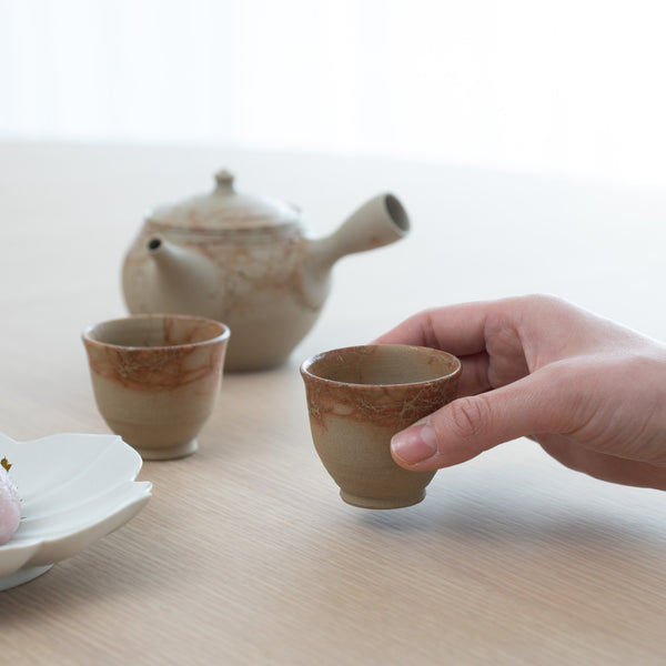 Jin Seaweed Pattern Tokoname Japanese Teapot Set 10.1oz(300ml)-Sasame and Ceramesh