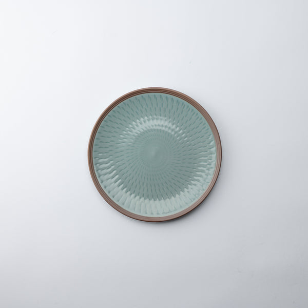 Soryu Kiln Celadon Tobikanna Kiyomizu Ware Plate 8.3in