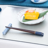 Abalone Shell-Inlayed Rabbit Blue Wakasa Lacquer Chopsticks 18cm/7.1in