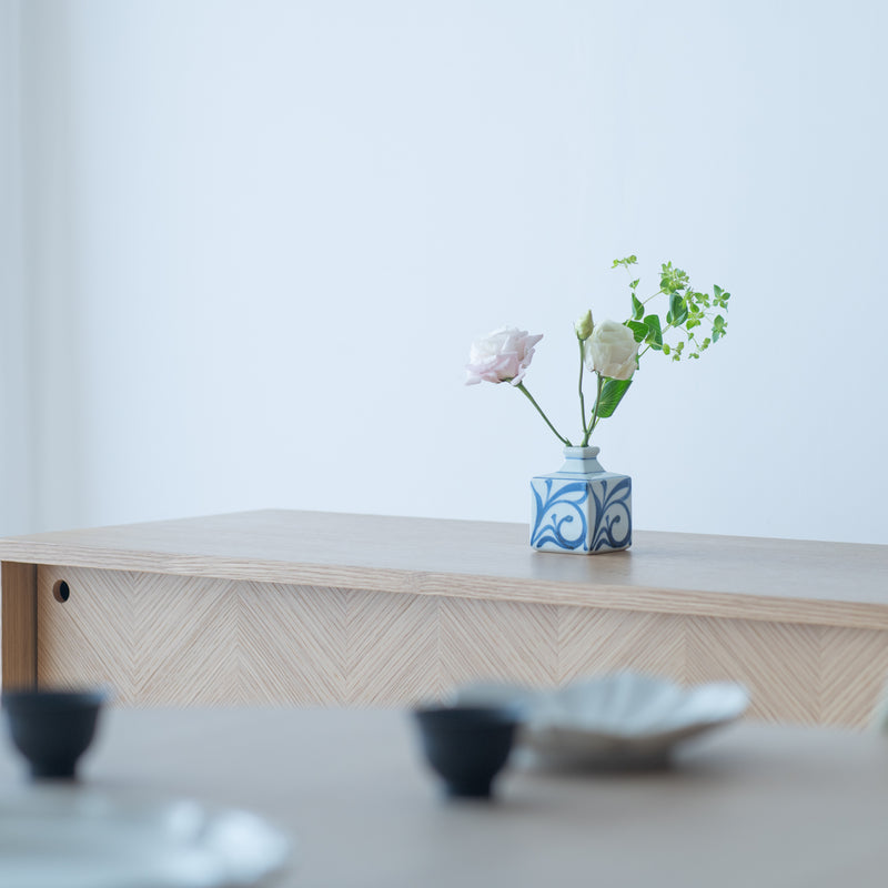Baizan Kiln Arabesque Tobe Japanese Flower Vase