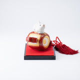 Choho Kiln Kutani Rabbit with Red Mallet of Luck
