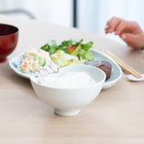 Rabbit Hasami Wave Japanese Rice Bowl S