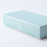 Hibino Aqua Blue Bijou Mino Ware Box Plate 7.6in