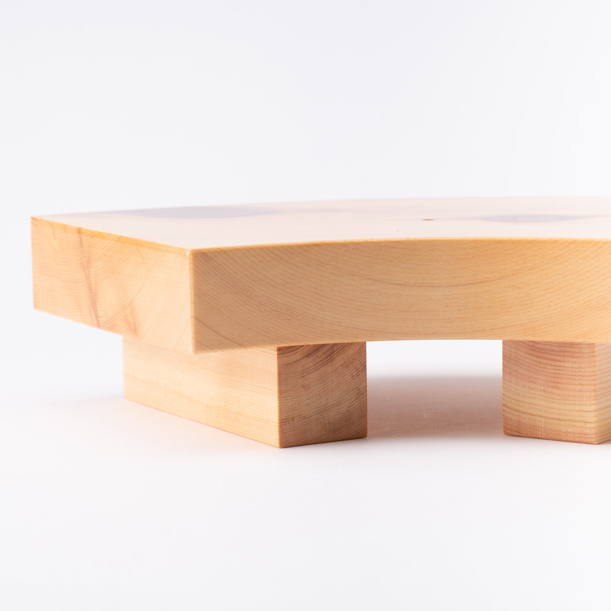 Miyabi Urushi Fan Shape Kiso Woodwork Sushi Plate 10.2in
