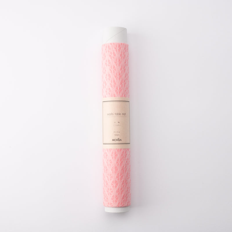 Morisa Pink Plum Blossom Tosa Washi Paper Place Mat (5 sheets)